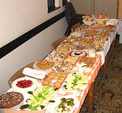 Refreshments laid out, before the attack!