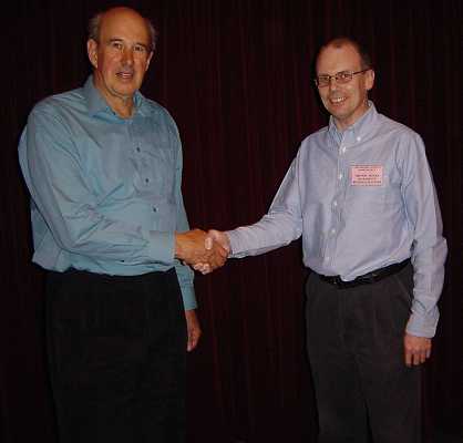 CARS Chairman, John thanking Trevor, right