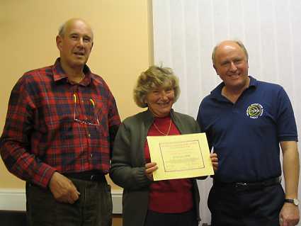 David Jill & John being presented with his Certificate