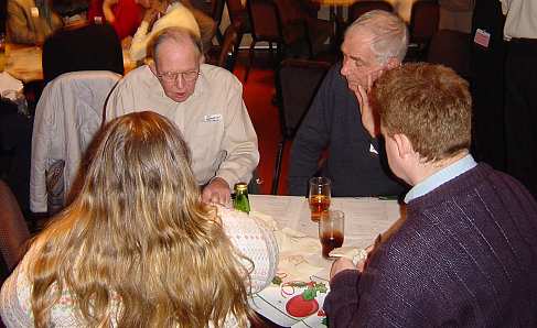 A table deep in thought