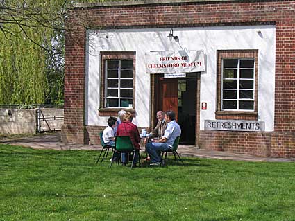 Visitors taking tea in the sun