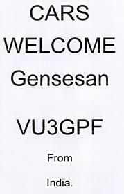 Poster to welcome Gensesan, VU3GPF